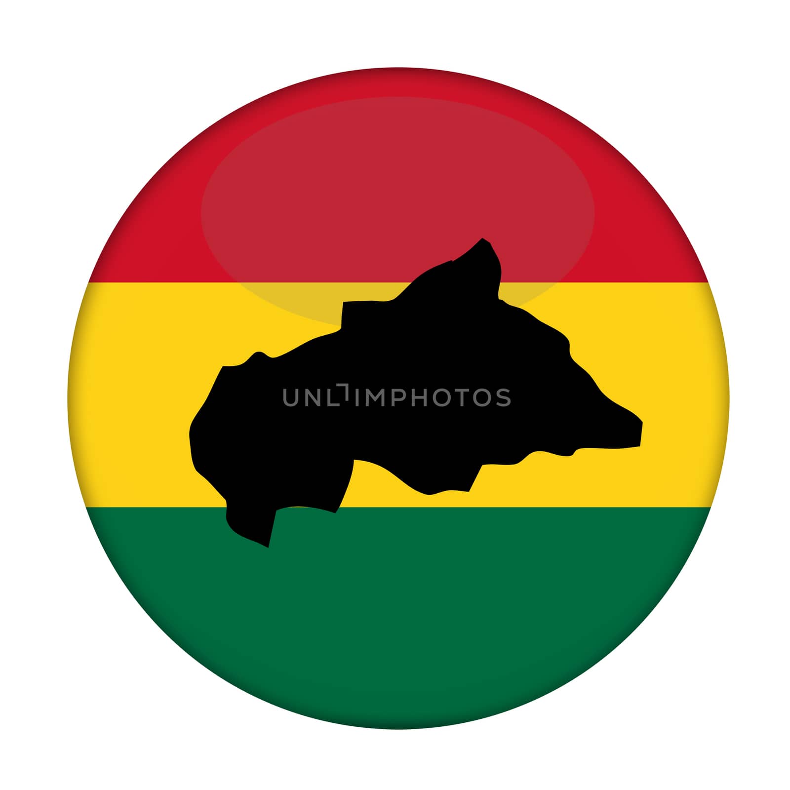Central African Republic map on a Rastafarian flag button by speedfighter