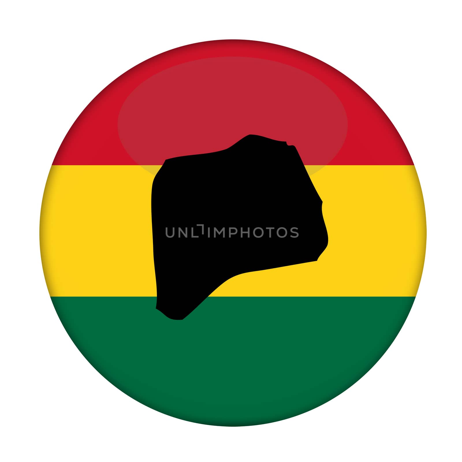 Rwanda map on a Rastafarian flag button by speedfighter