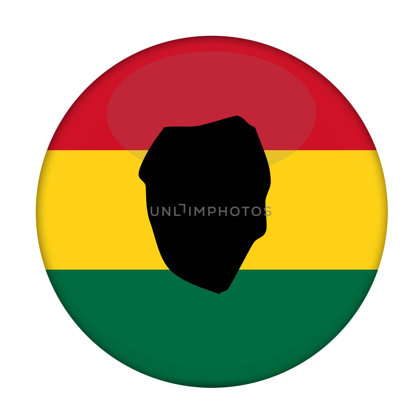 Sierra Leone map on a Rastafarian flag button by speedfighter