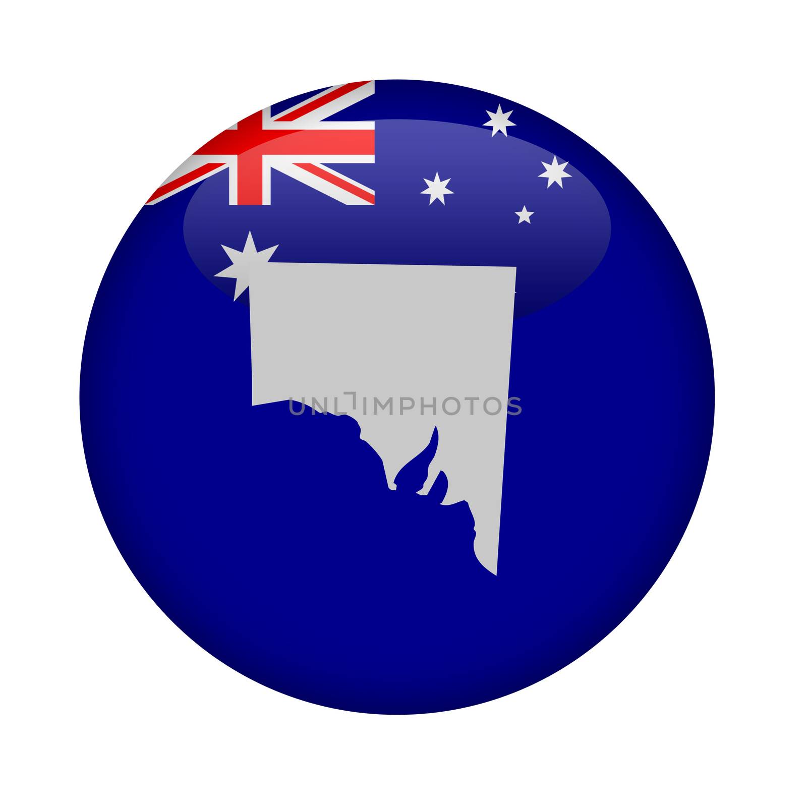 State of Southern Australia map button on a white background.