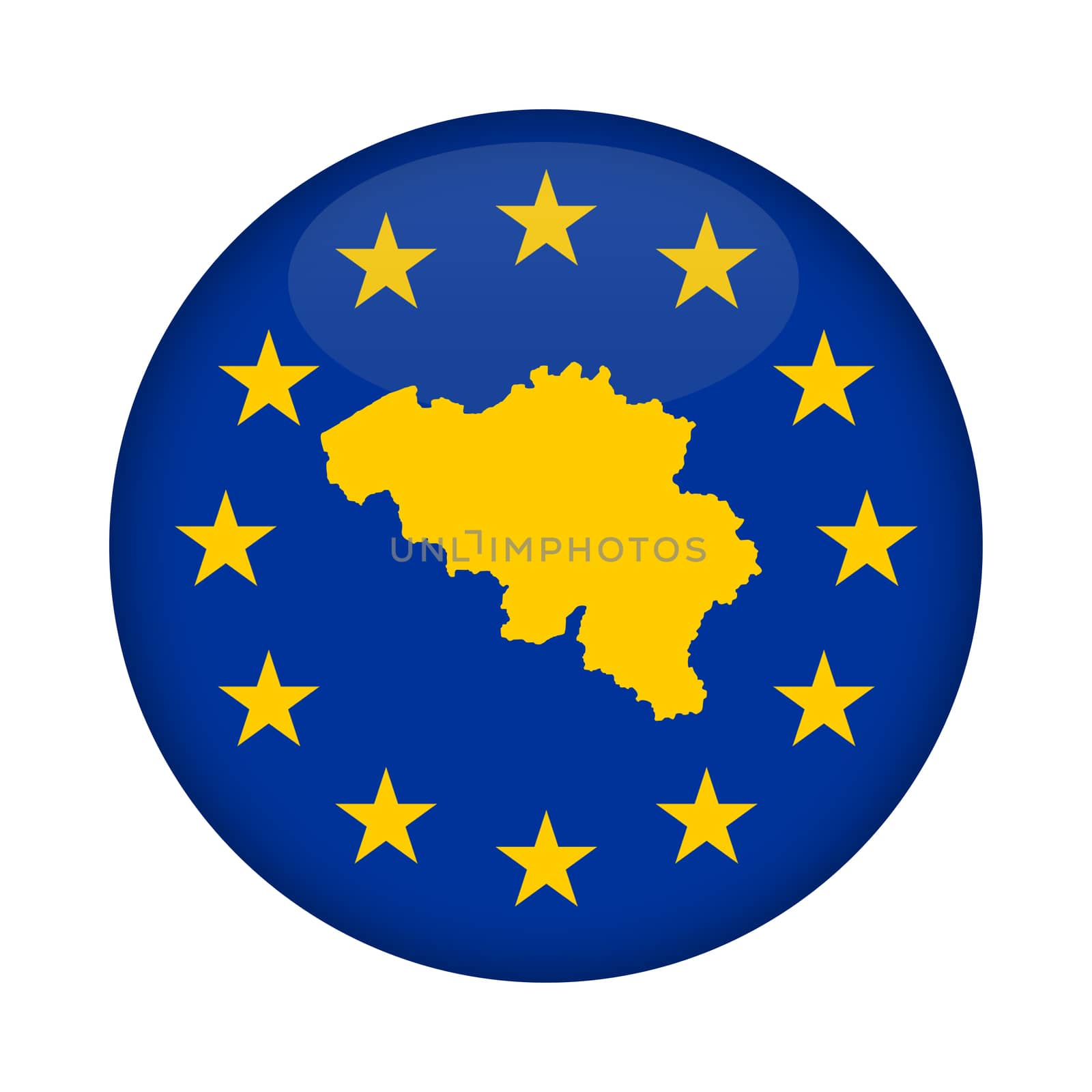 Belgium map European Union flag button by speedfighter