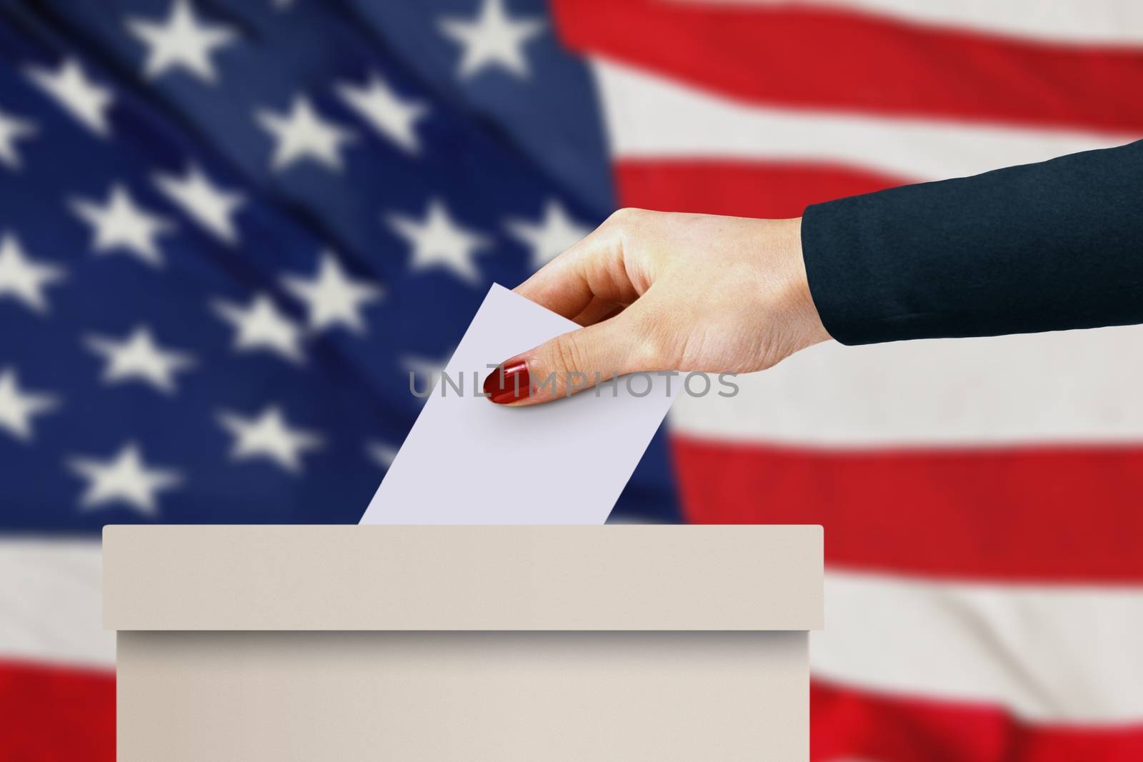 women hand casting a vote