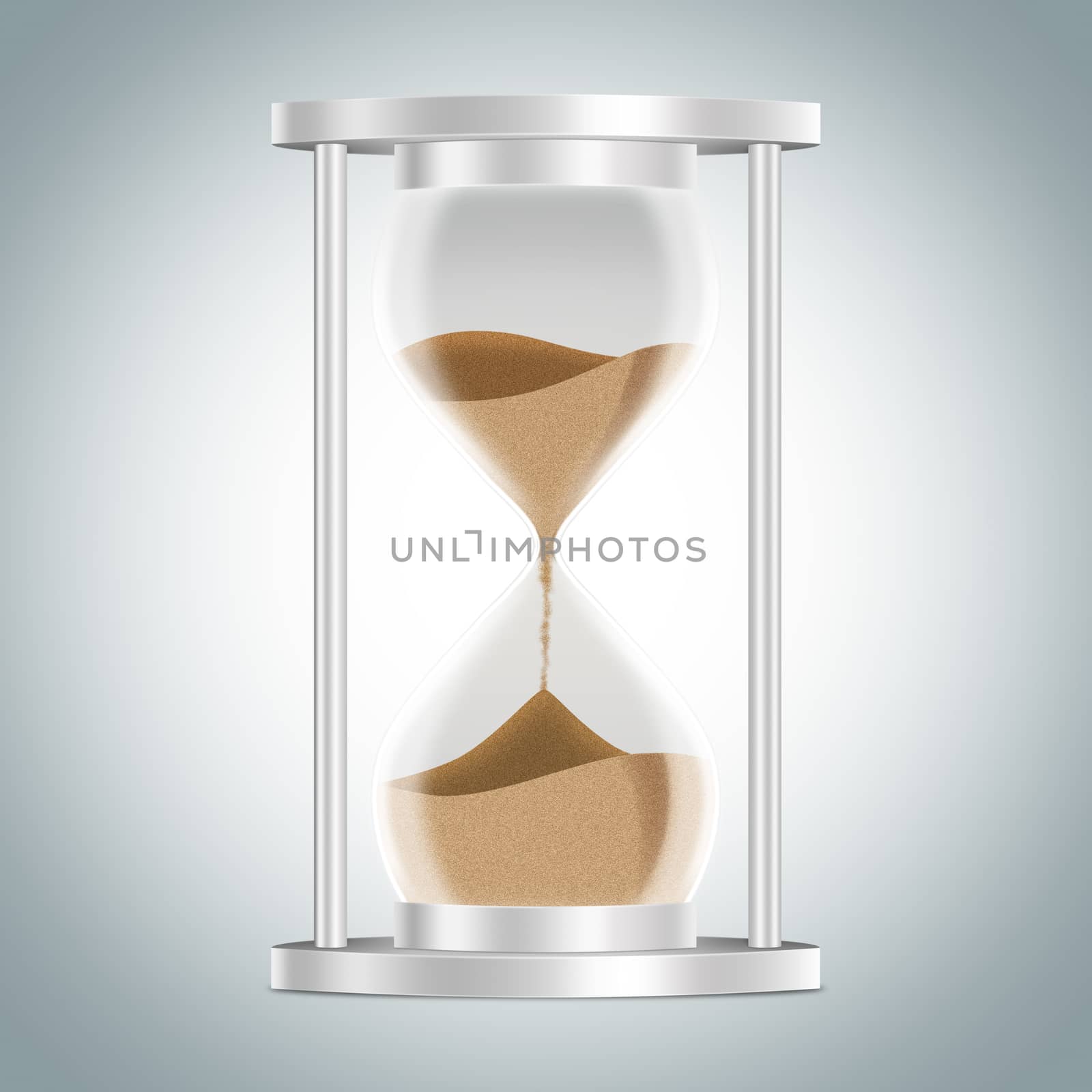 Hourglass isolated on white background. 3d illustration.