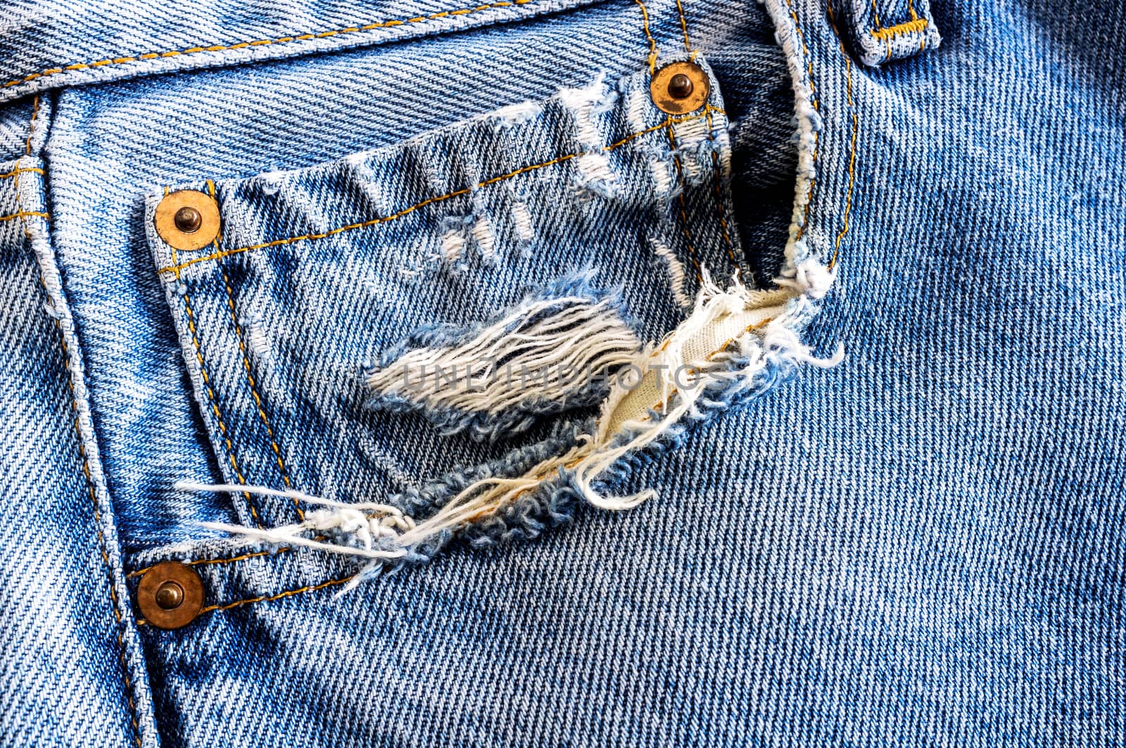 Denim pocket closeup. texture background of jeans and pockets. by koson