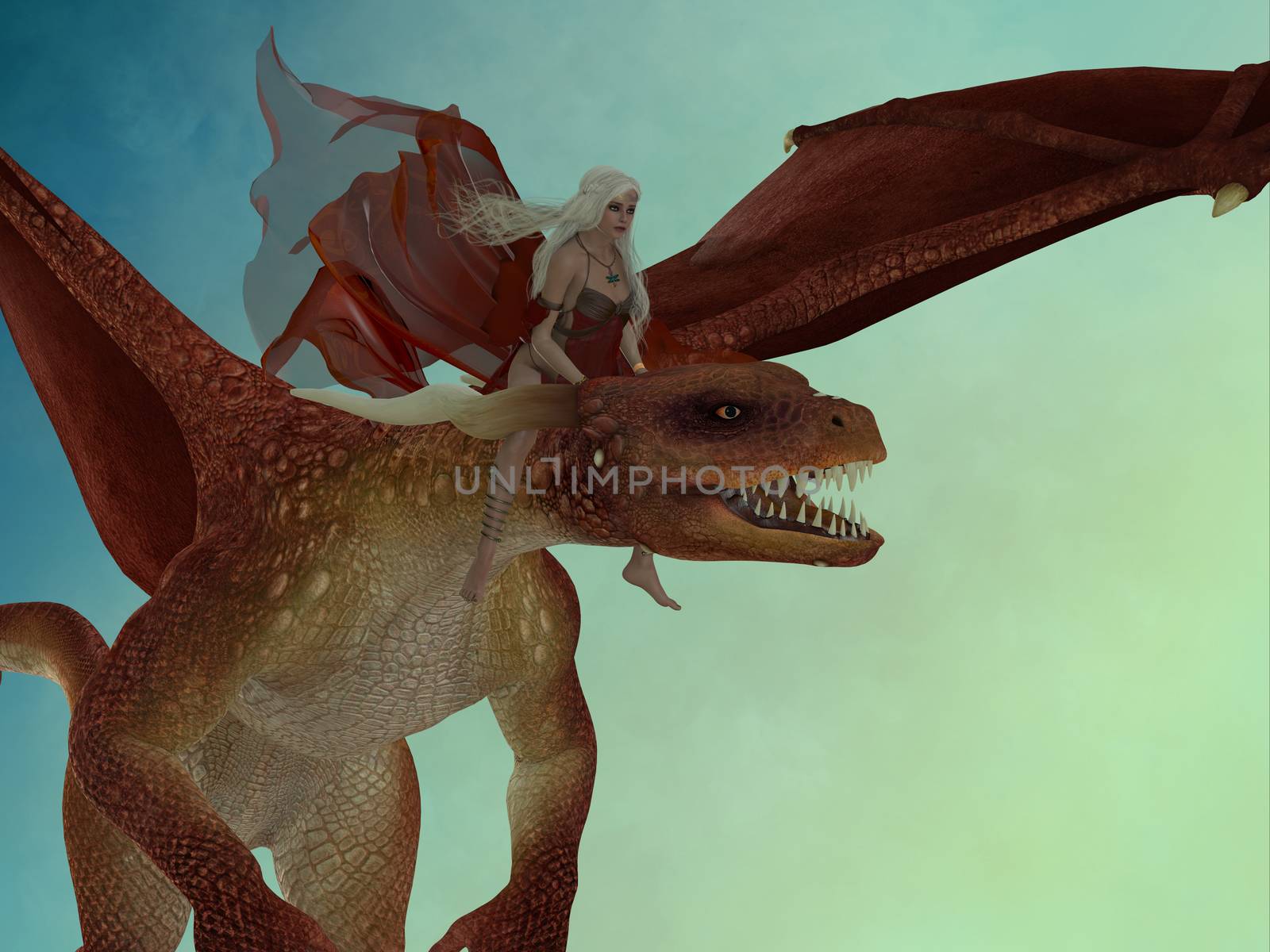 Fairy rides Dragon by Catmando