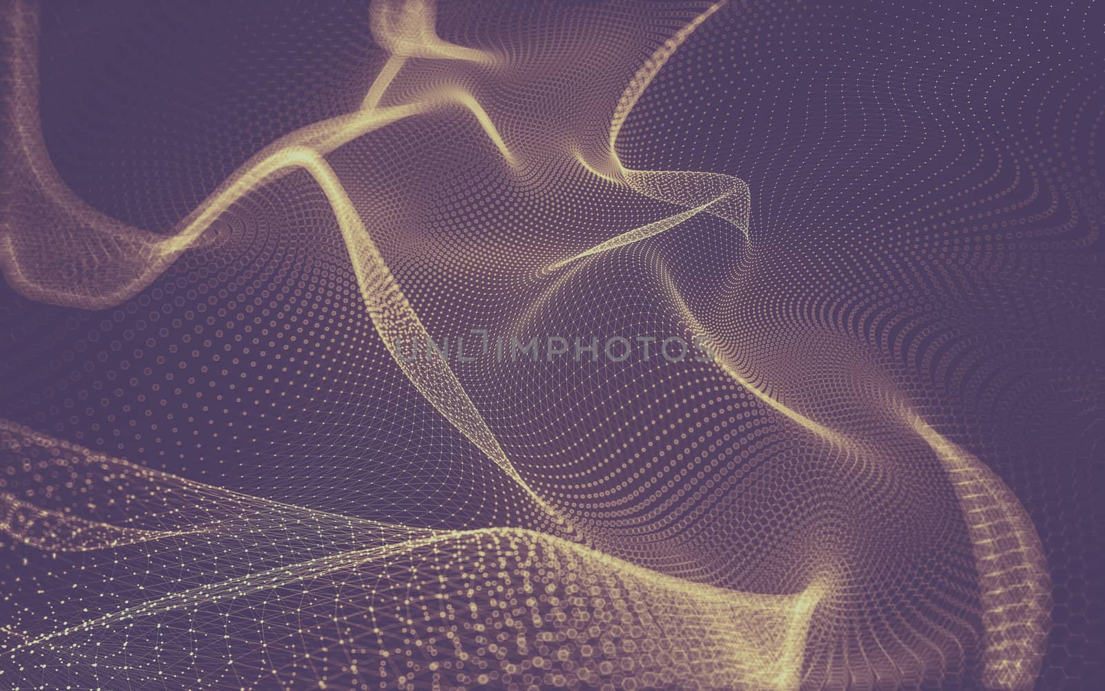 Abstract polygonal space low poly dark background with connecting dots and lines. Connection structure. 3d rendering