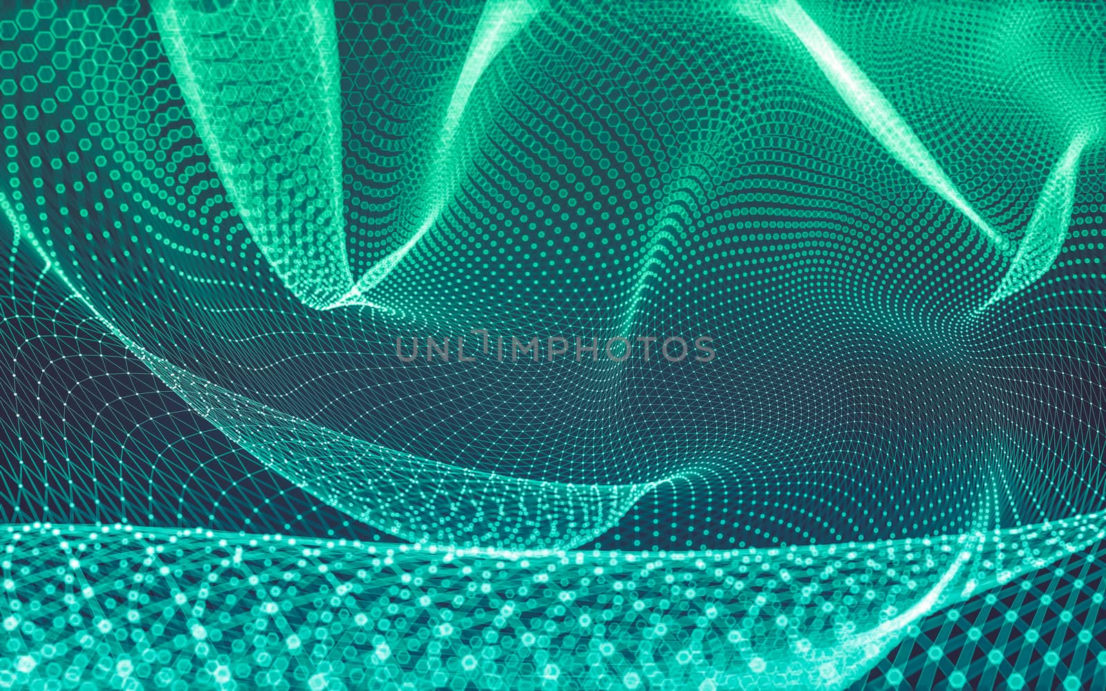 Abstract polygonal space low poly dark background with connecting dots and lines. Connection structure. 3d rendering