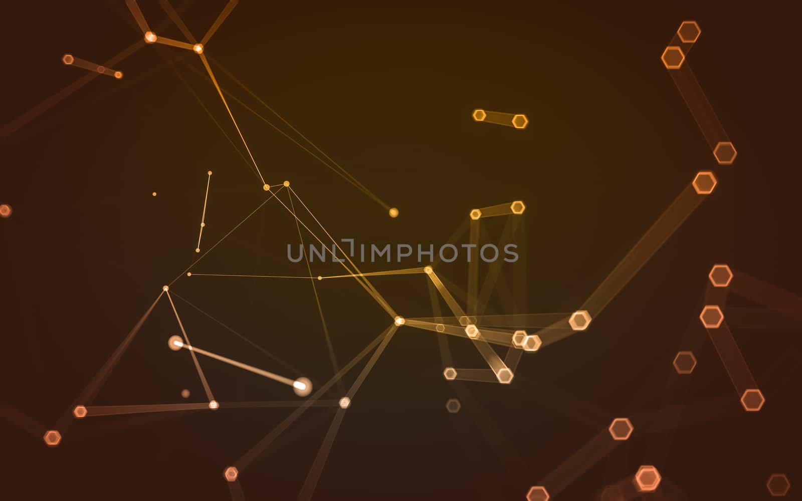 Abstract polygonal space low poly dark background with connecting dots and lines. Connection structure. 3d rendering