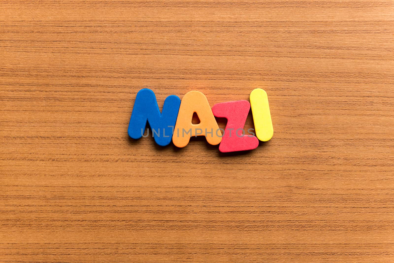 nazi colorful word on the wooden background