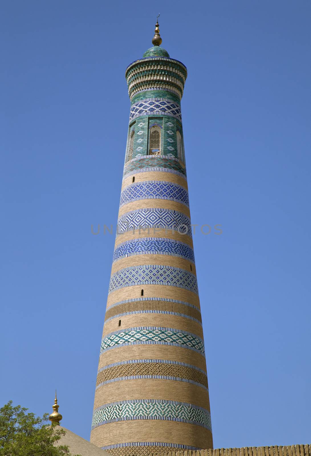 Minaret of Islam Khodja - Islam Xoja - in Khiva, Uzbekistan