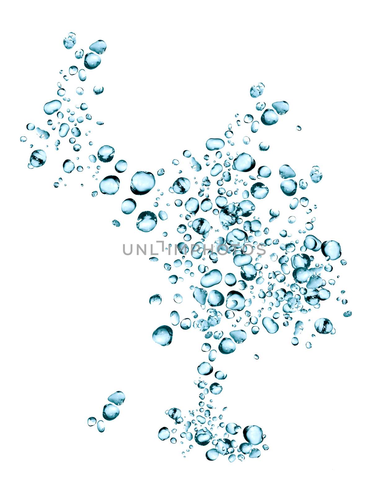 Ecology concept. Abstract water drops on white background