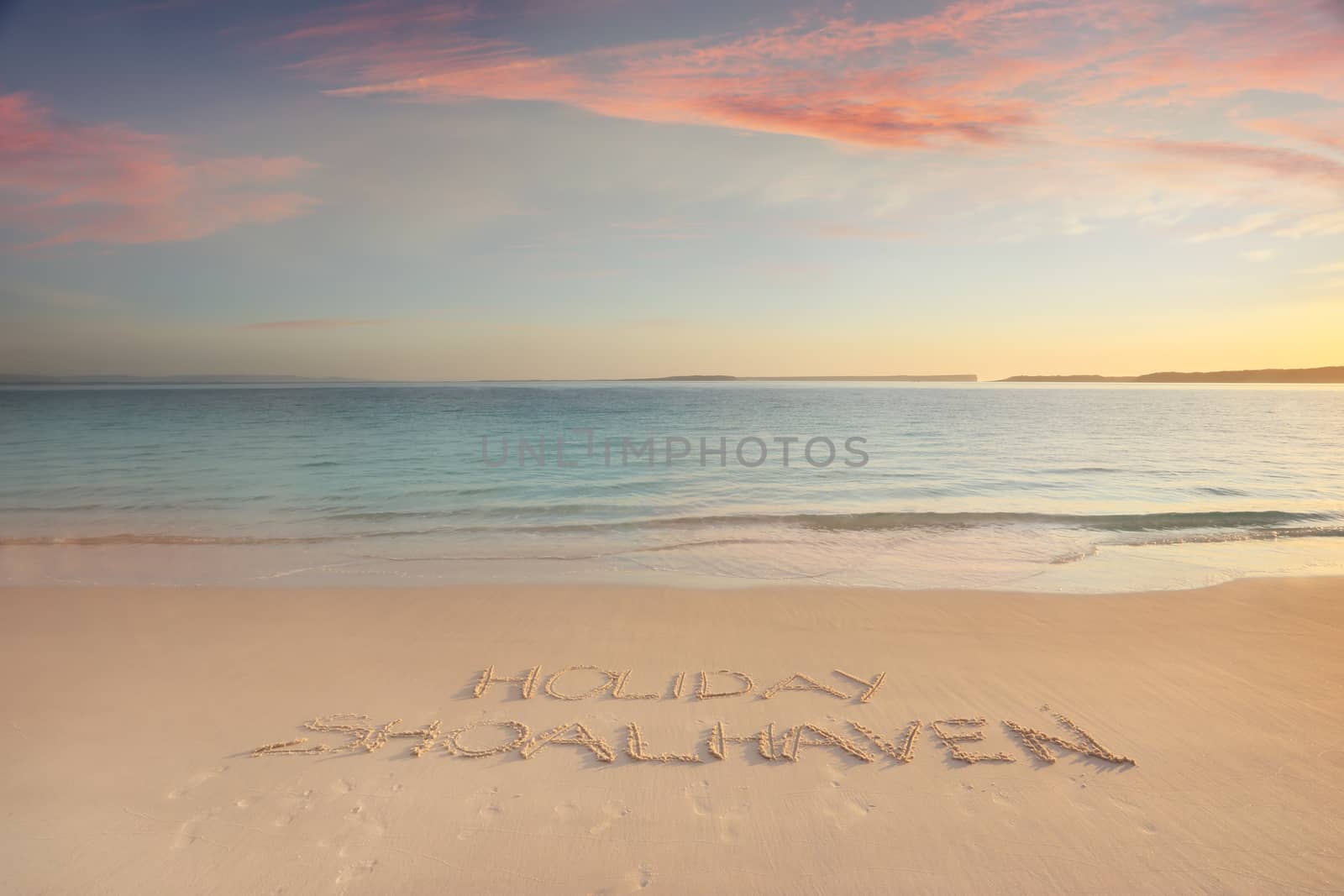 Holiday Shoalhaven on a beach in Jervis Bay, south coast of NSW Australia