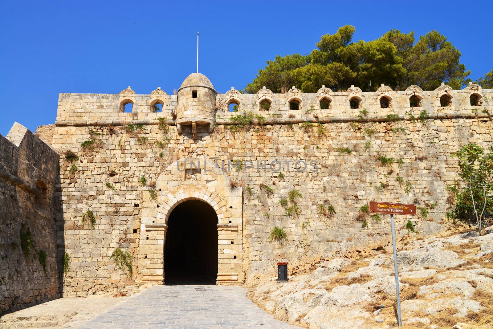 Rethymno city Greece Fortezza fortress main gate landmark architecture