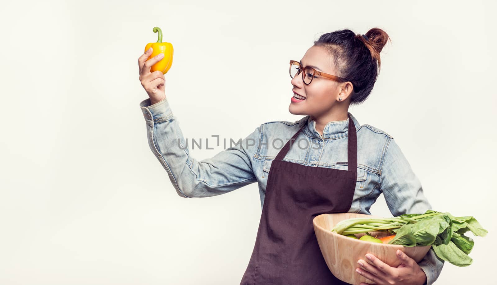 Asian women are admired vegetables by PhairinThee