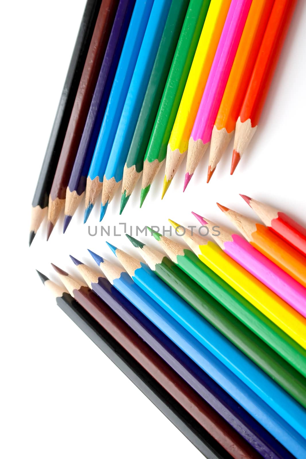 Abstract background from color pencils, shallow dof