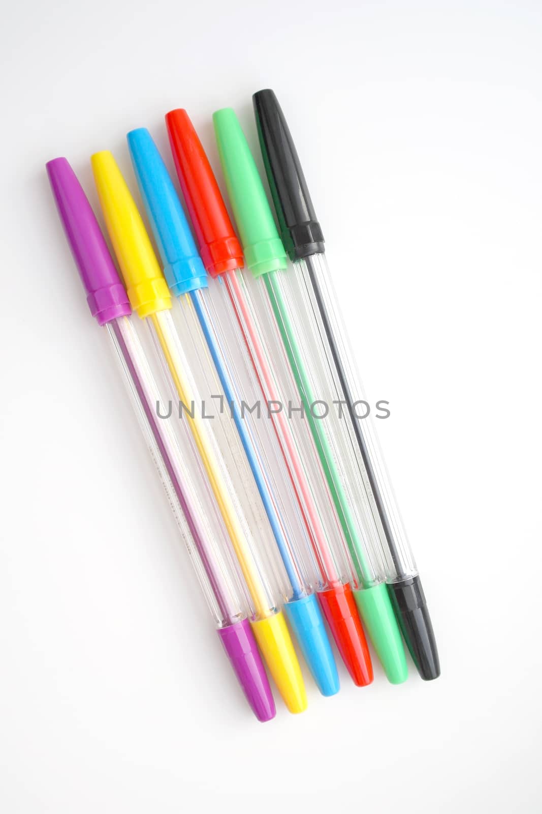Collection of ball-point pen over white