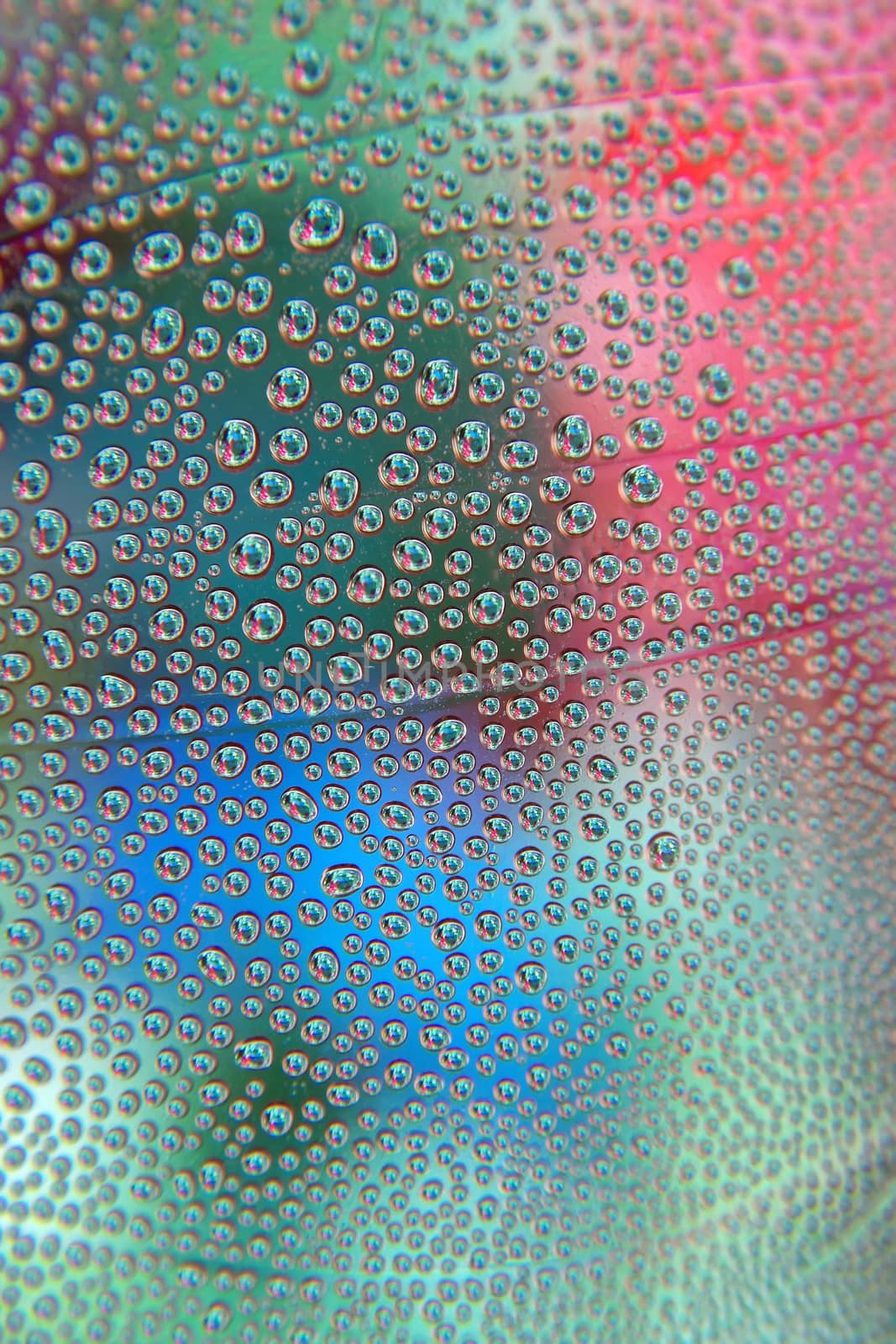 Abstract background. Drops of water on the crooked glass, shallow dof