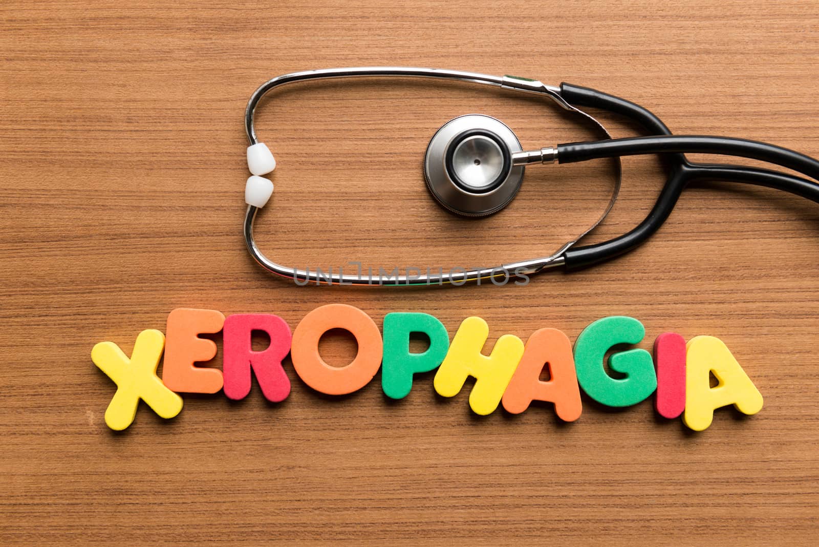 xerophagia colorful word with stethoscope by sohel.parvez@hotmail.com