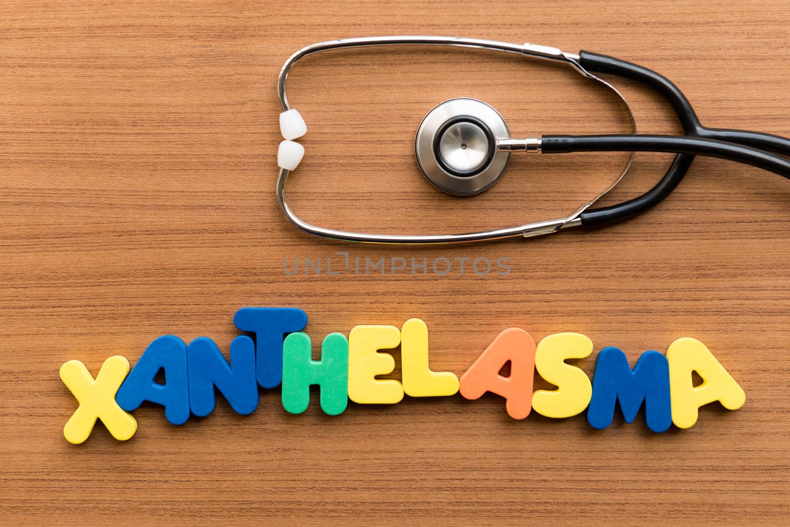 xanthelasma colorful word with stethoscope by sohel.parvez@hotmail.com