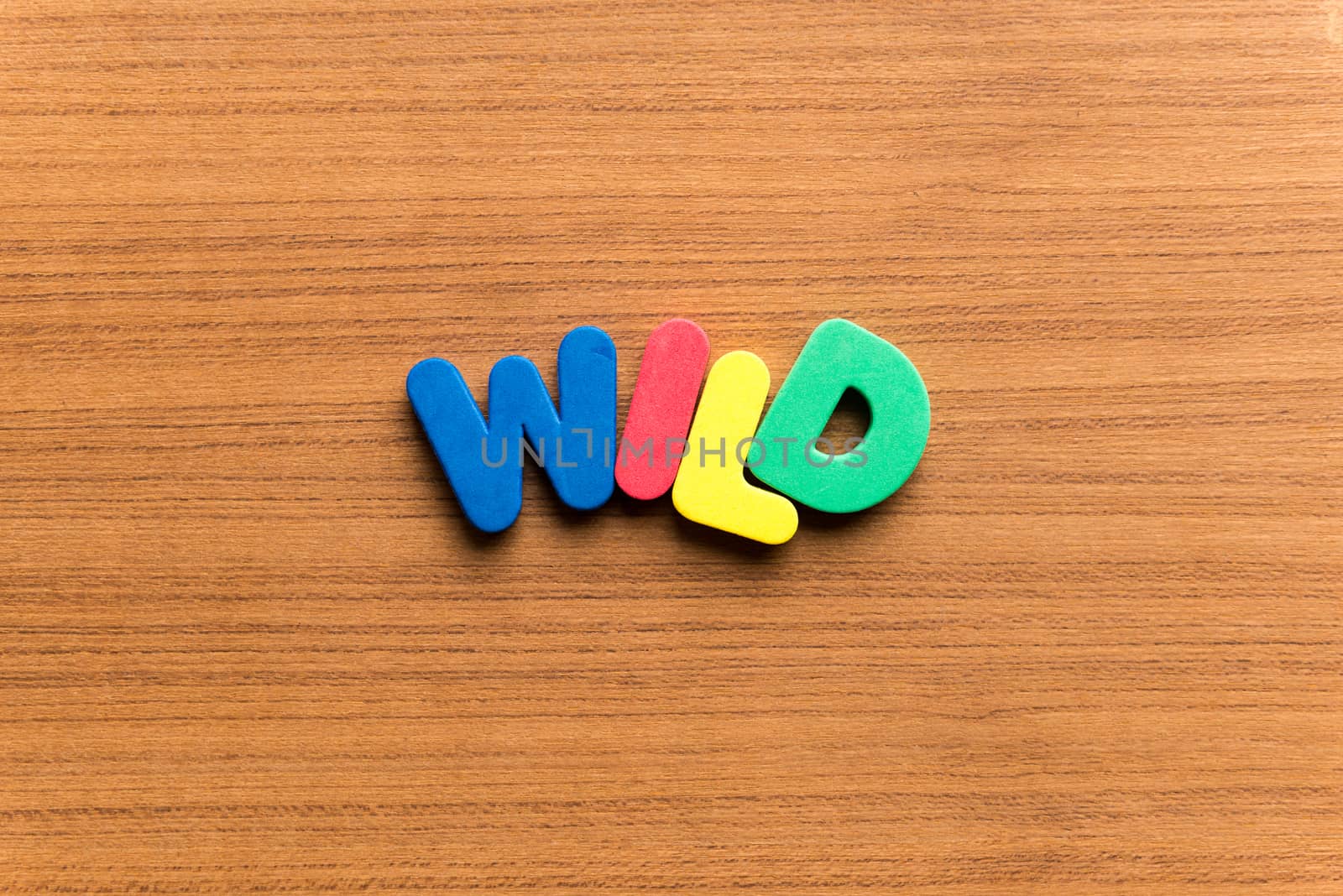wild colorful word on the wooden background