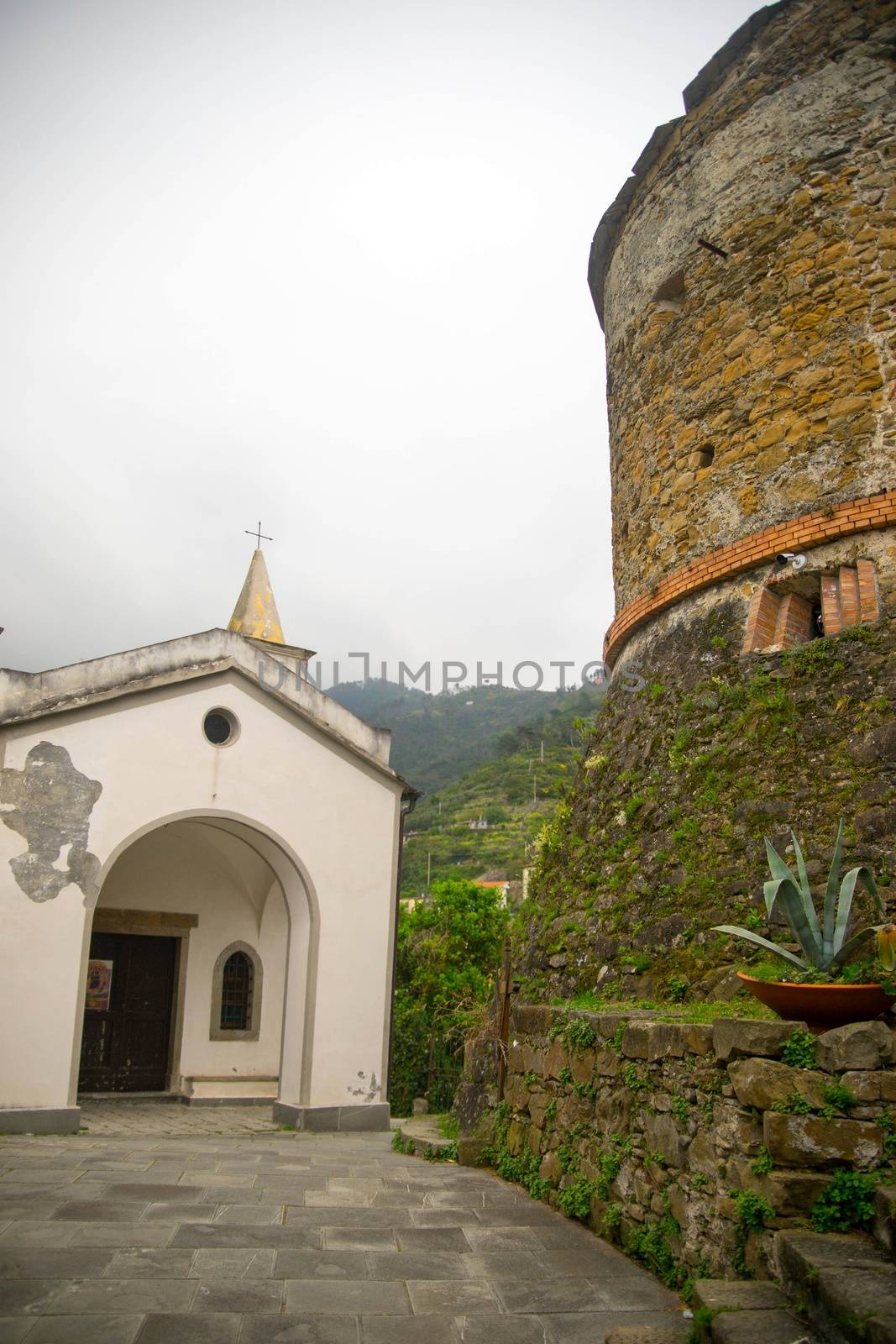 Castle and church in riomaggiore by javax