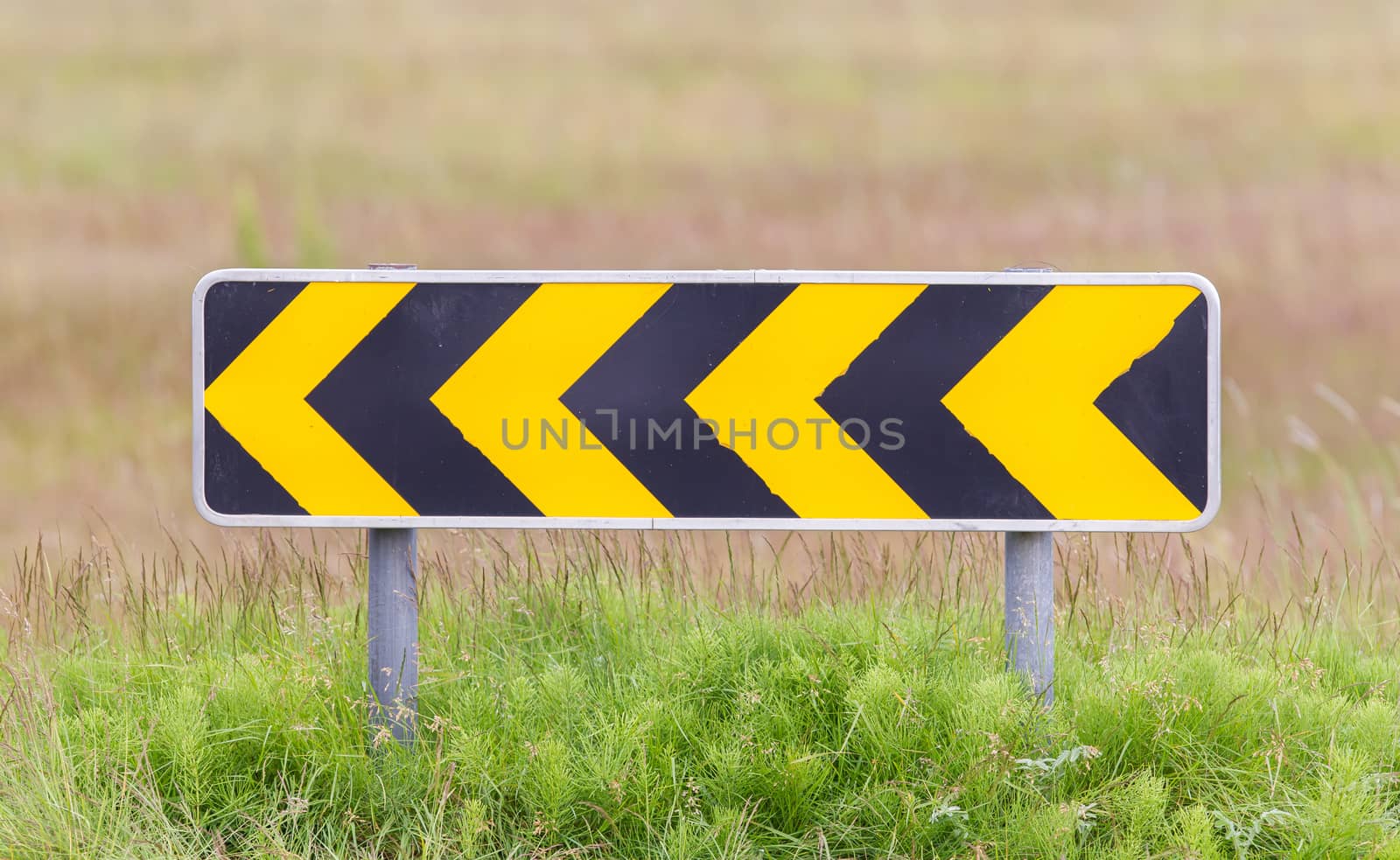 Sign color traffic - Sign in the south of Iceland