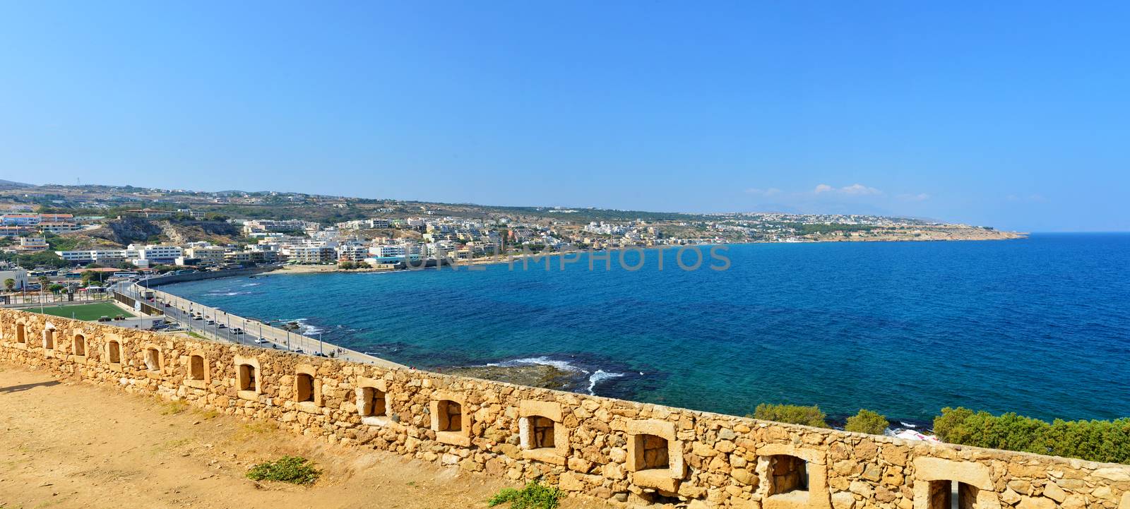 Rethymno Fortezza fortress city view by tony4urban