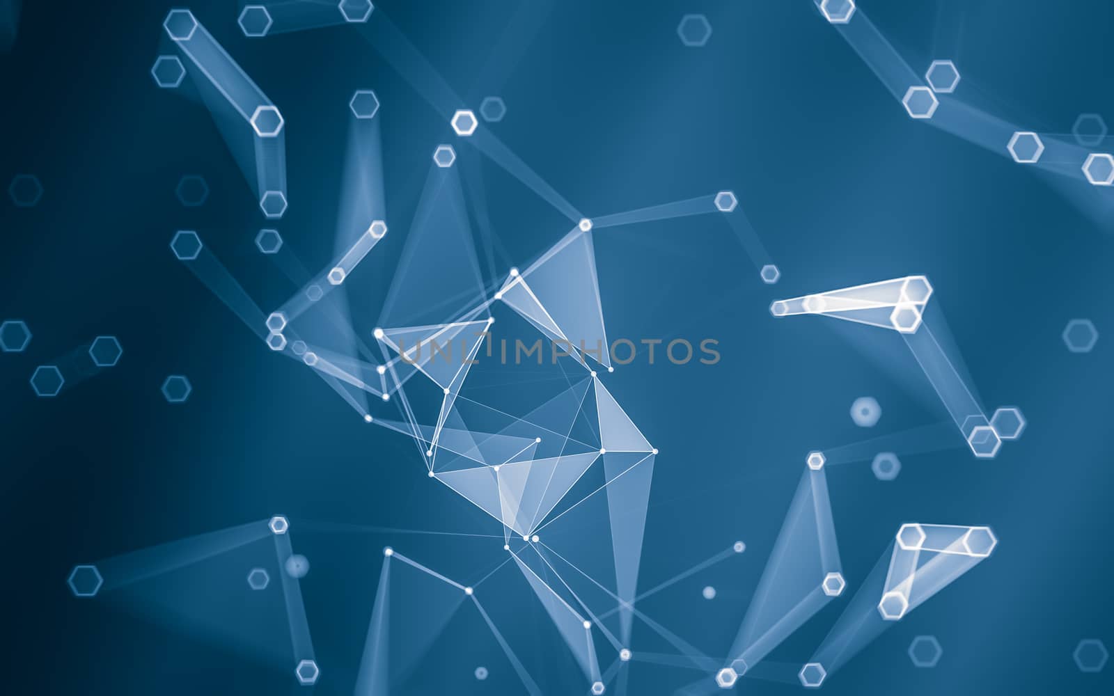 Abstract polygonal space low poly dark background with connecting dots and lines. Connection structure. 3d rendering