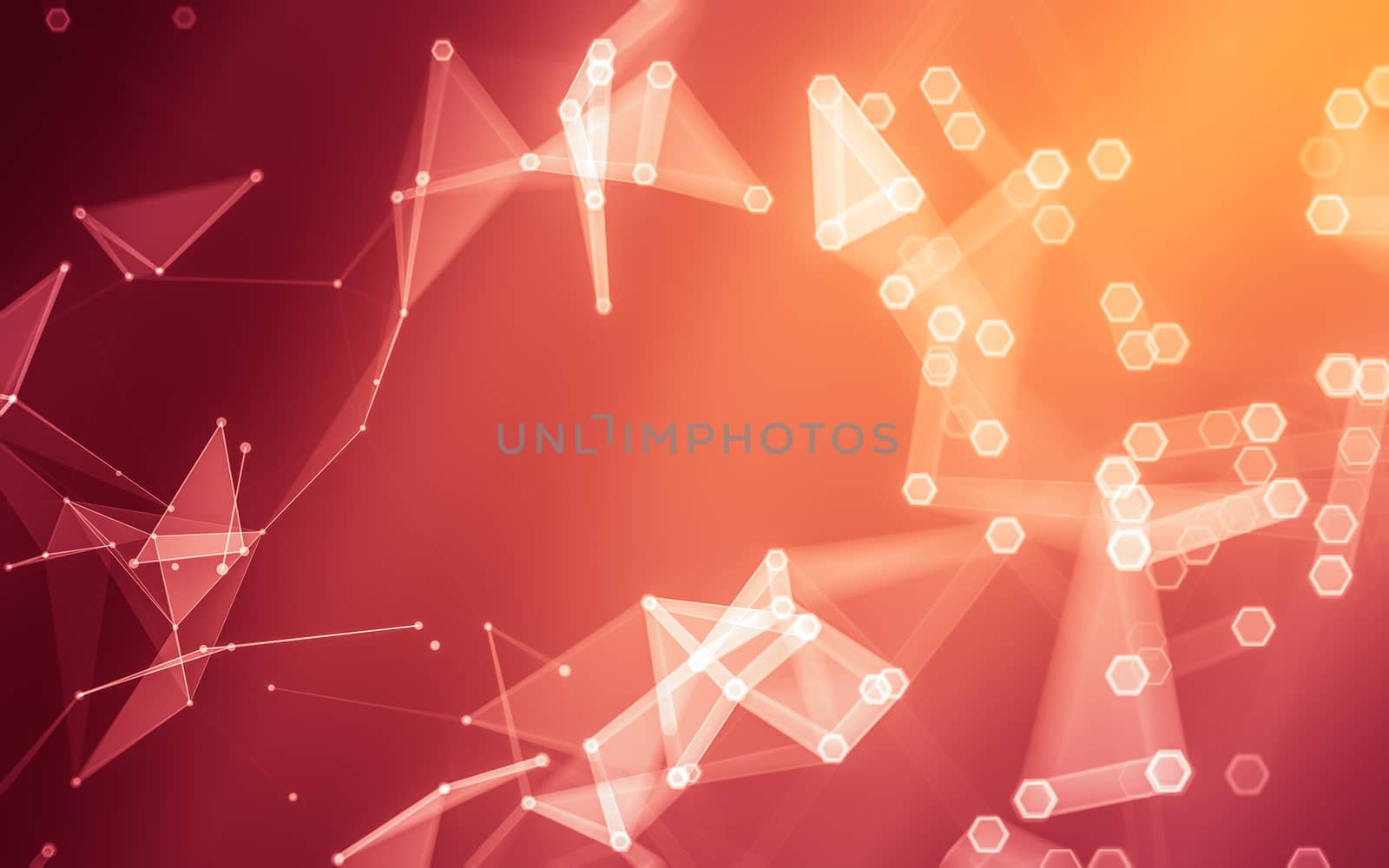 Abstract polygonal space low poly dark background with connecting dots and lines. Connection structure. 3d rendering