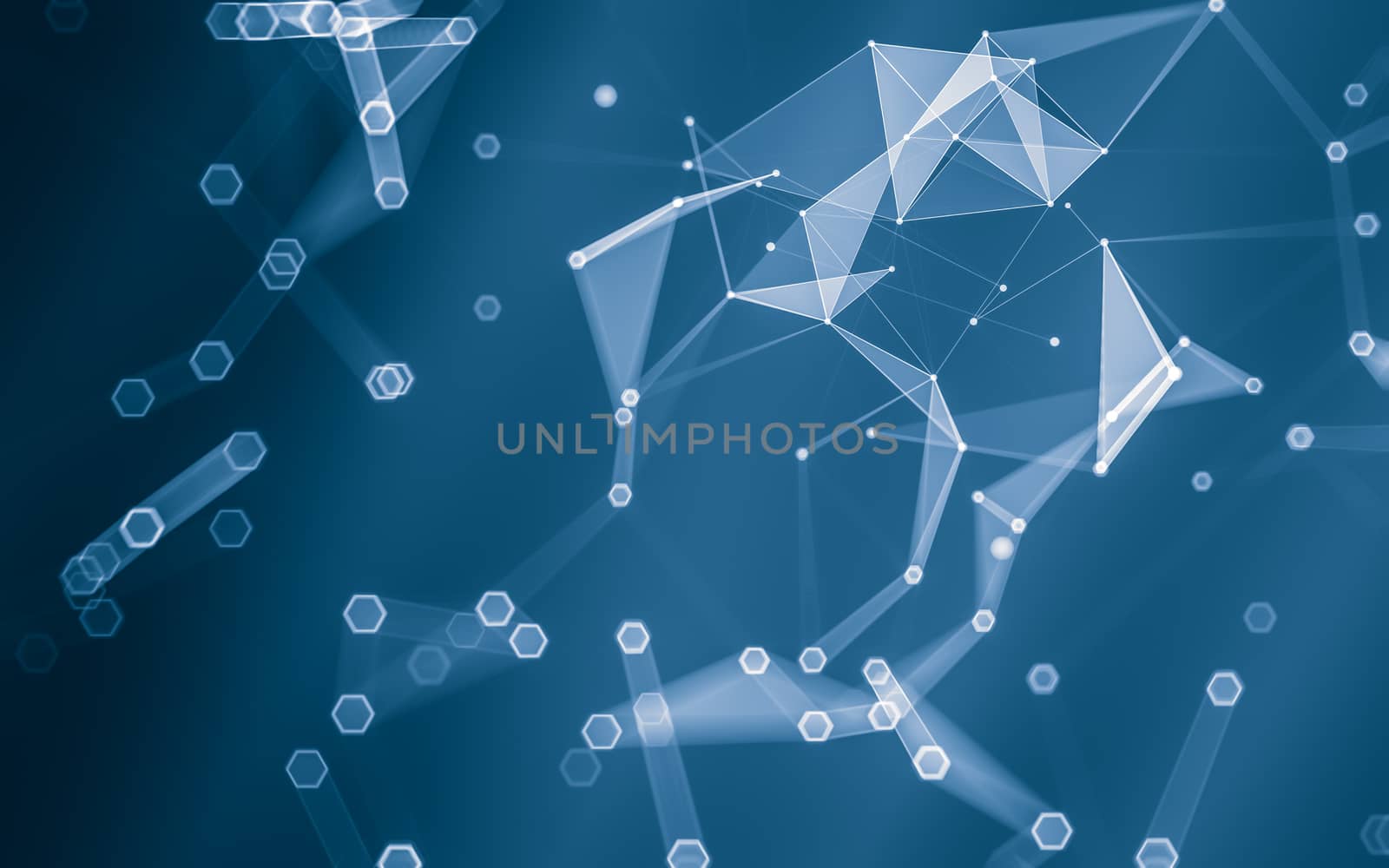 Abstract polygonal space low poly dark background with connecting dots and lines. Connection structure. 3d rendering