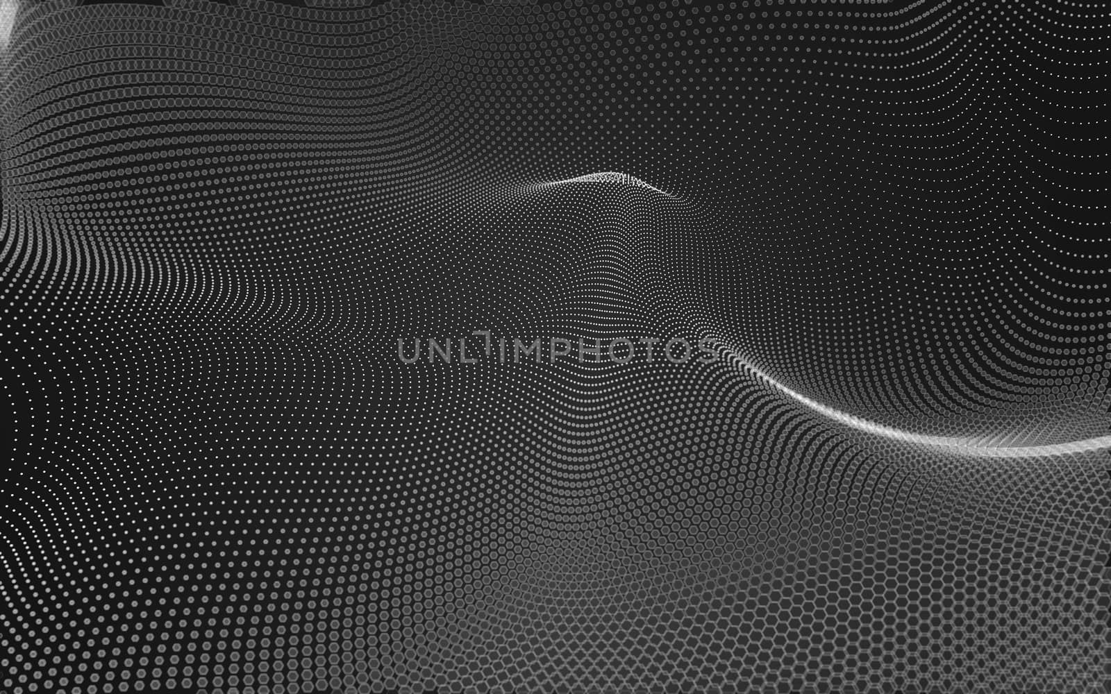 Abstract polygonal space low poly dark background with connecting dots and lines. Connection structure. 3d rendering