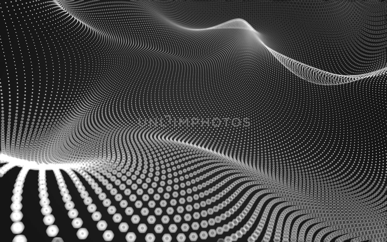 Abstract polygonal space low poly dark background with connecting dots and lines. Connection structure. 3d rendering