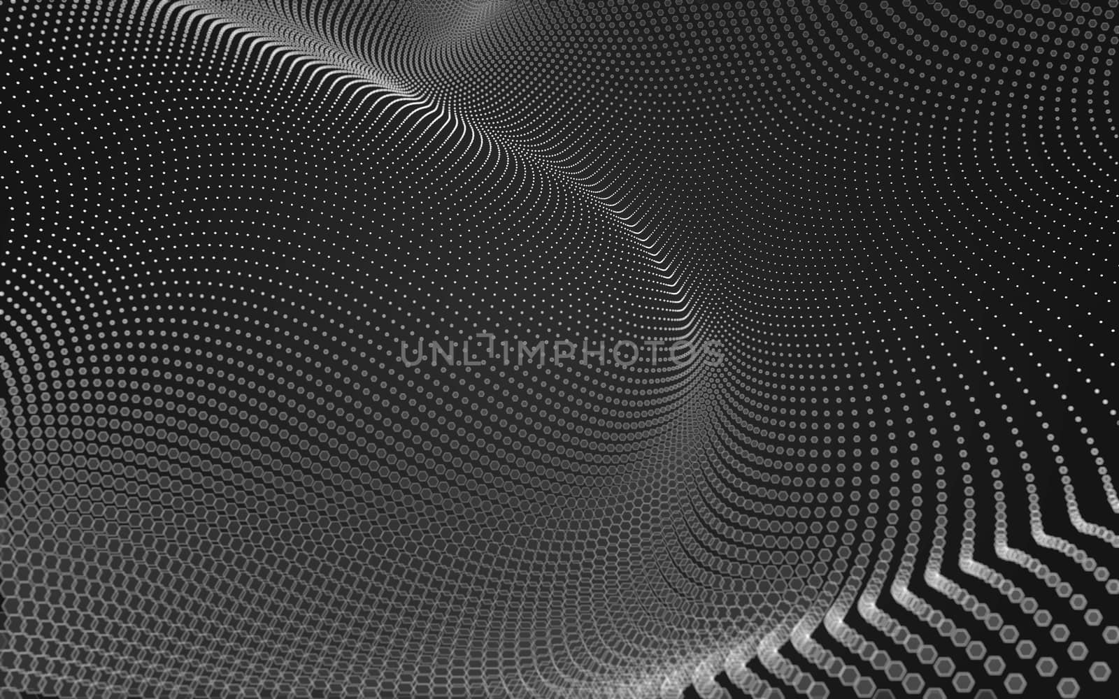 Abstract polygonal space low poly dark background with connecting dots and lines. Connection structure. 3d rendering