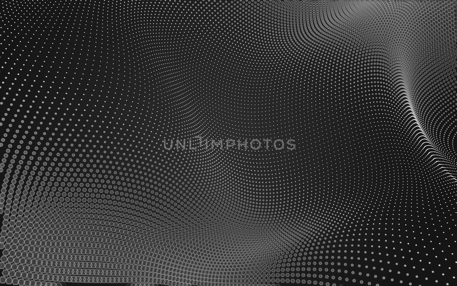 Abstract polygonal space low poly dark background with connecting dots and lines. Connection structure. 3d rendering