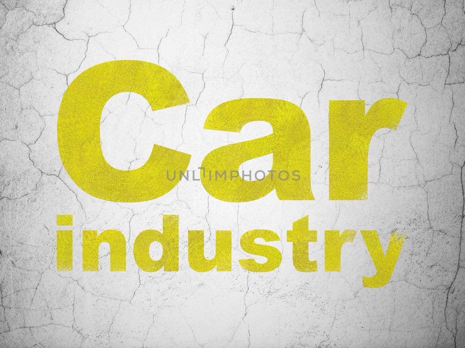 Industry concept: Yellow Car Industry on textured concrete wall background