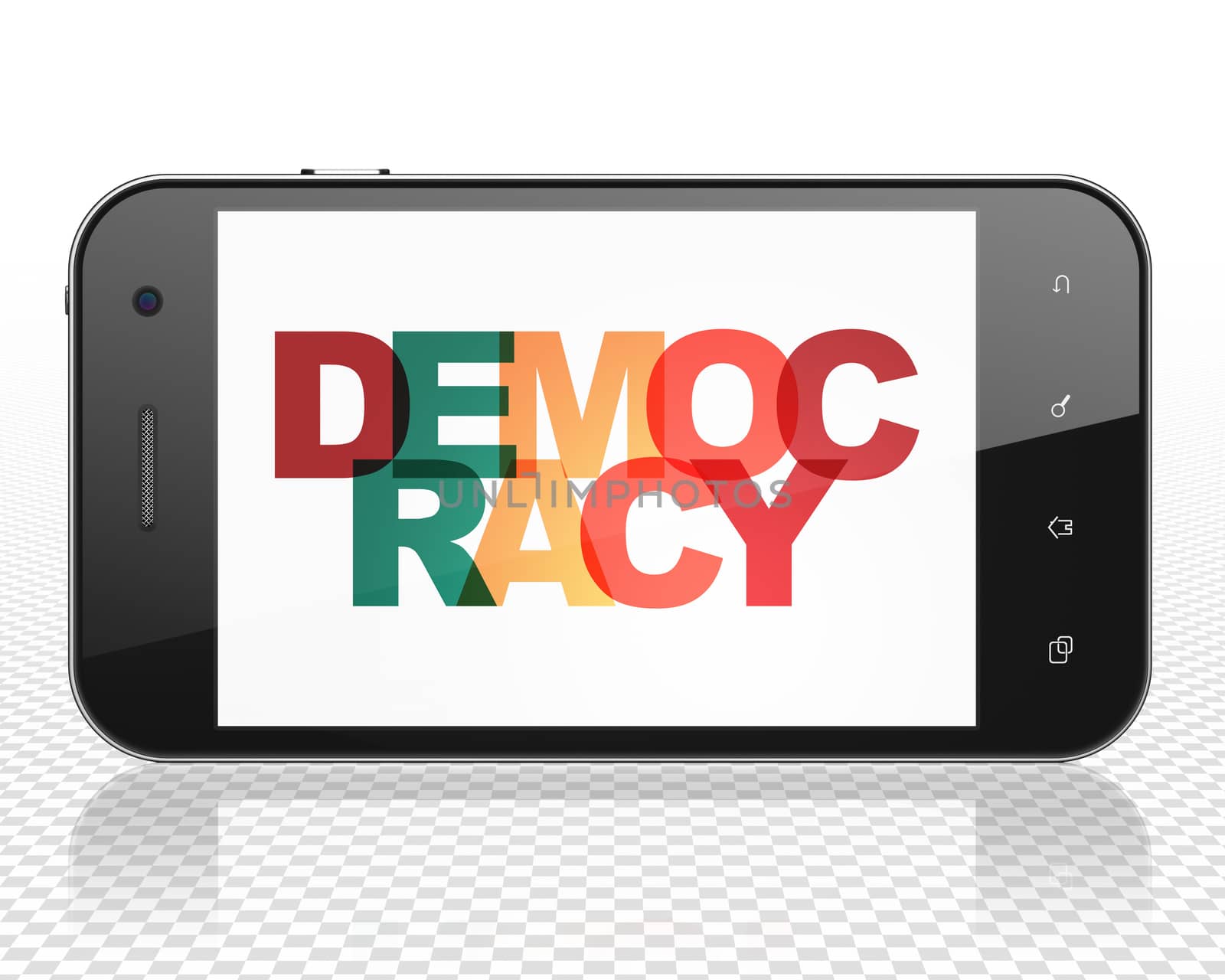 Politics concept: Smartphone with Democracy on  display by maxkabakov