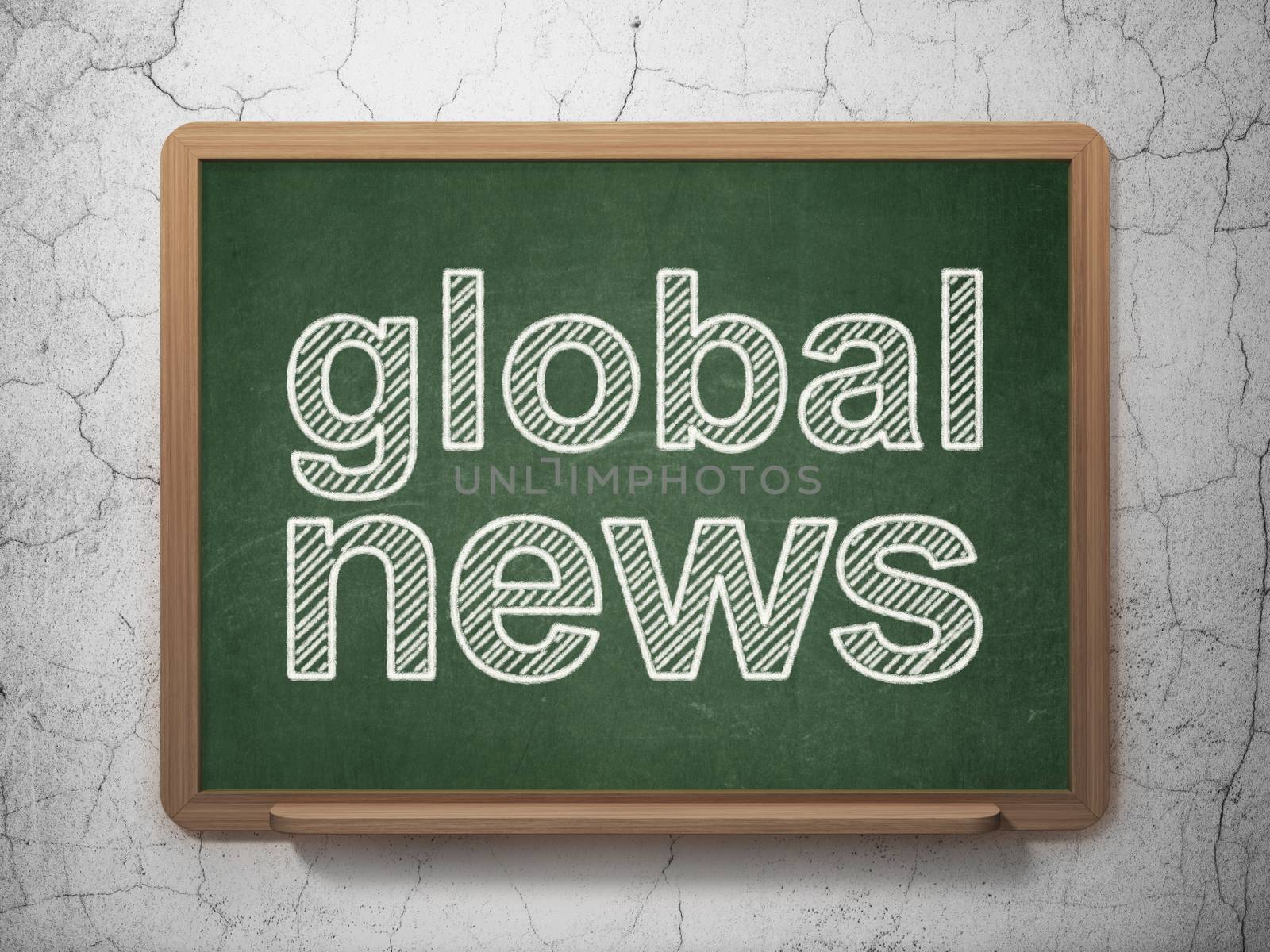 News concept: Global News on chalkboard background by maxkabakov