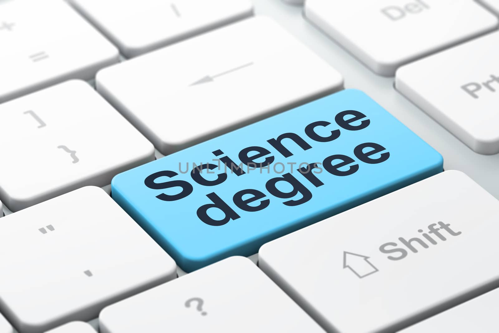 Science concept: Science Degree on computer keyboard background by maxkabakov