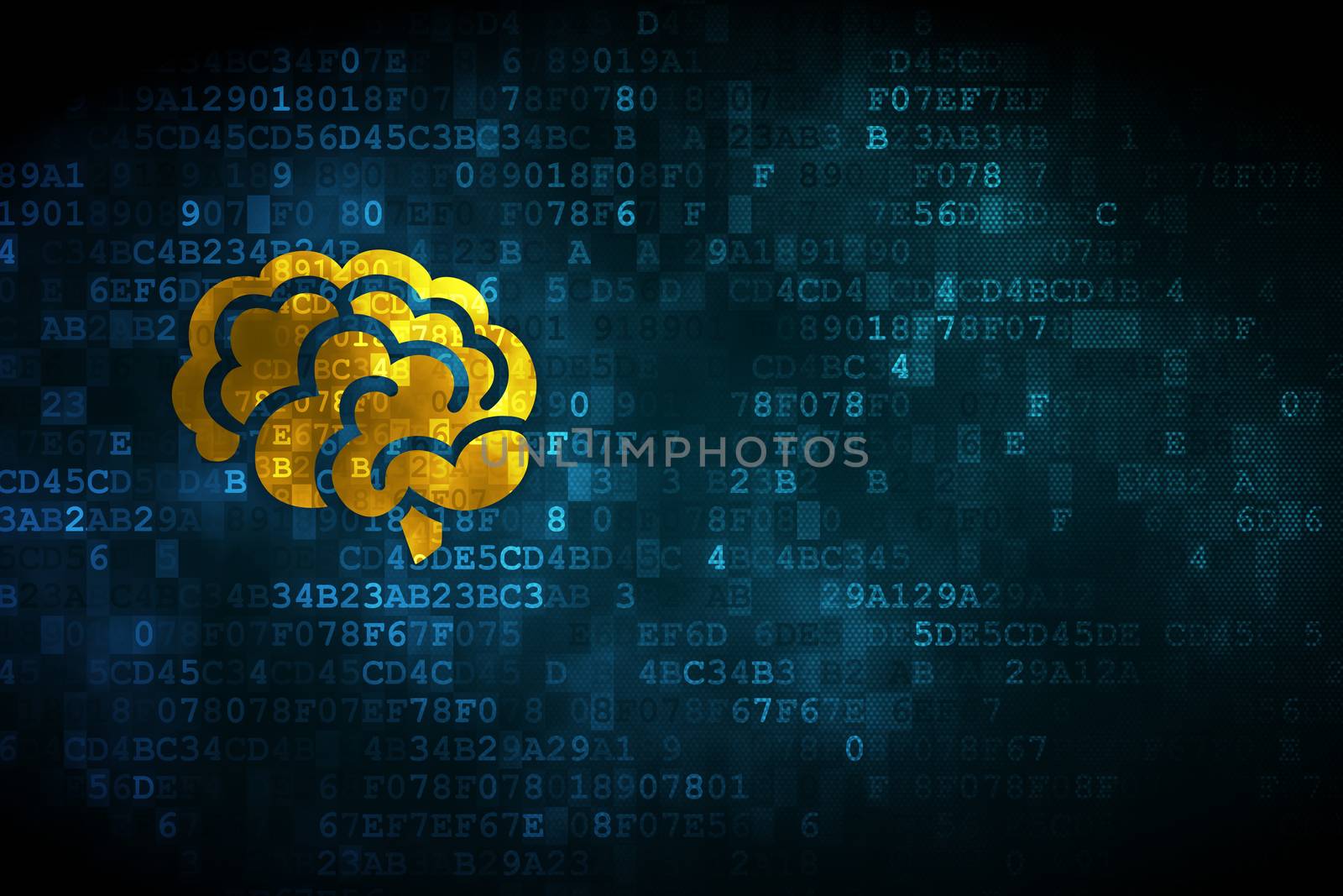 Medicine concept: Brain on digital background by maxkabakov