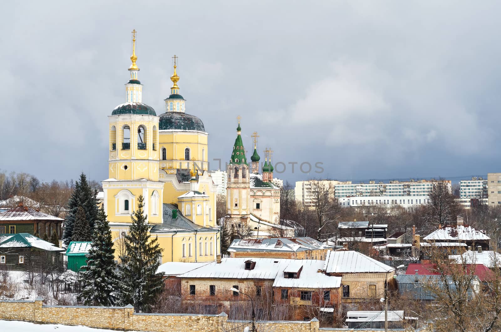 The city of Serpukhov in Russia, old Church by Gaina