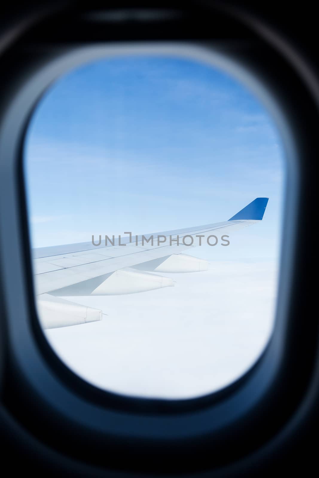 Clouds through the airplane window