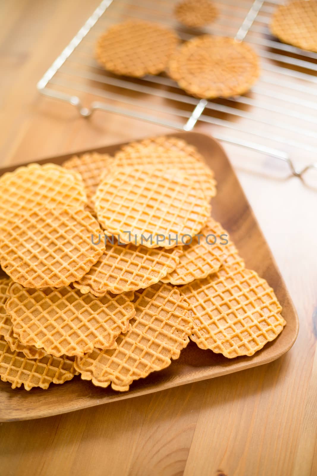 Crispy homemade Pizzelle cookie