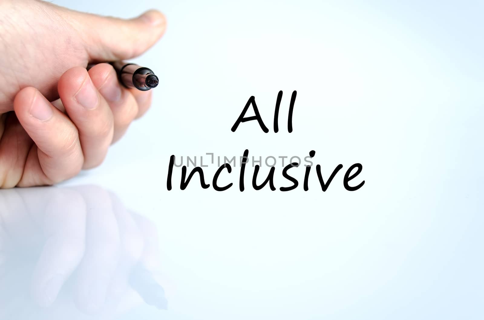 All inclusive text concept isolated over white background