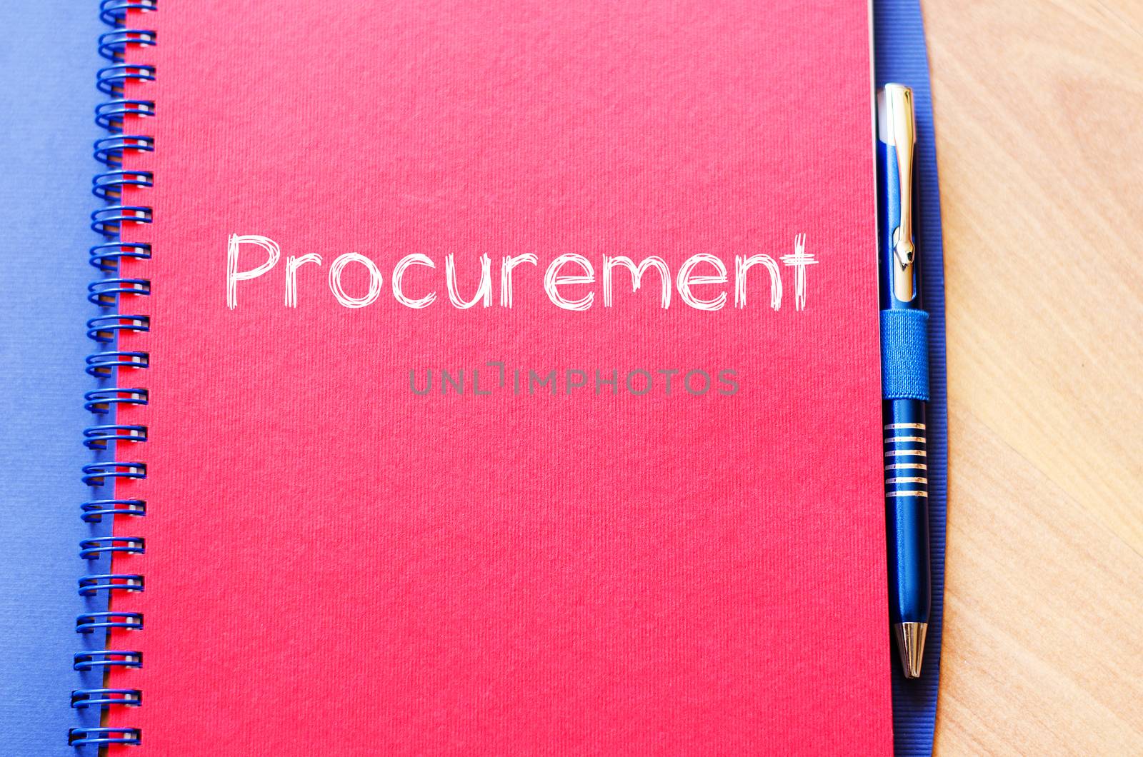 Procurement text concept write on notebook with pen