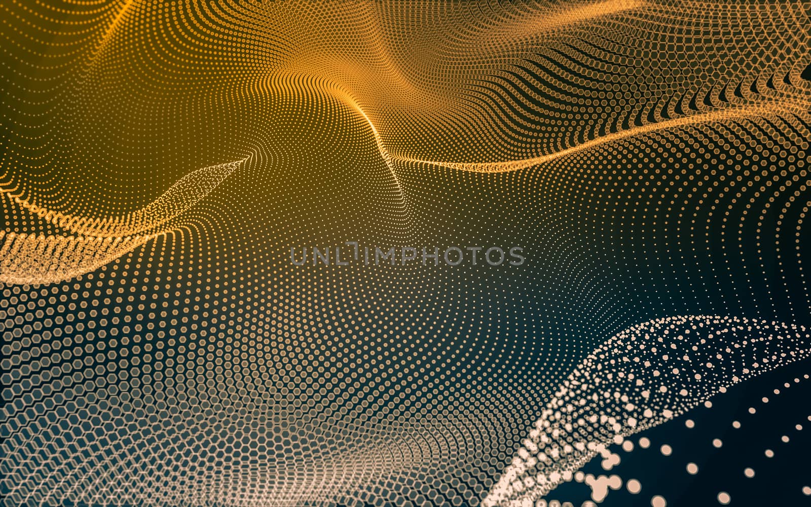 Abstract polygonal space low poly dark background with connecting dots and lines. Connection structure. 3d rendering