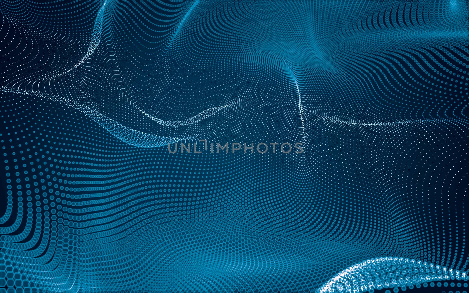 Abstract polygonal space low poly dark background with connecting dots and lines. Connection structure. 3d rendering