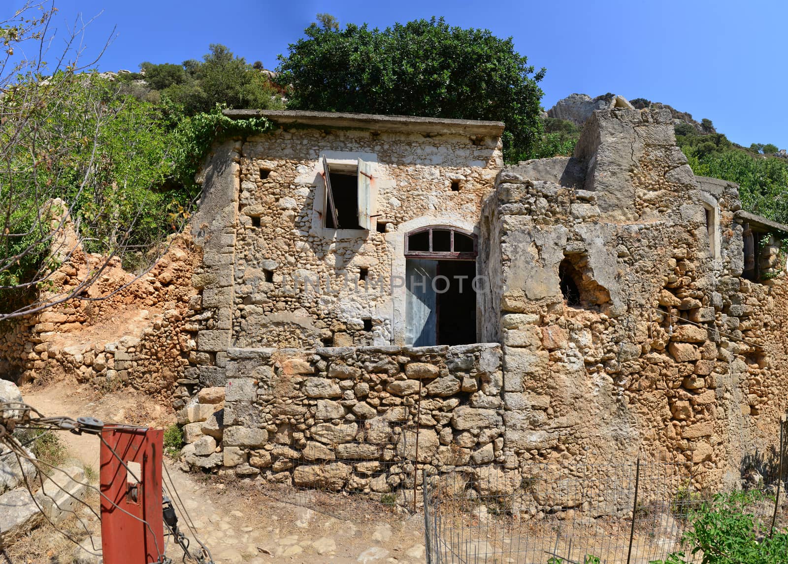crete ancient greek house ruin in the valley of the forgotten mills