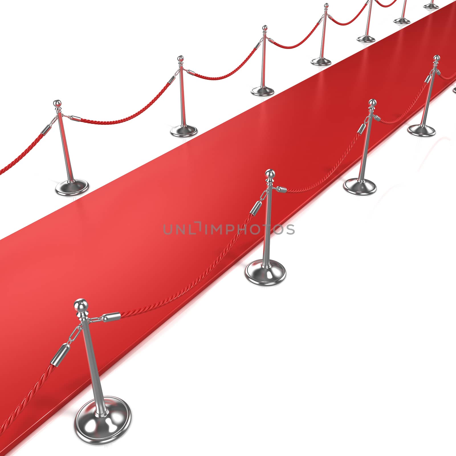 Red carpet, diagonal side view
