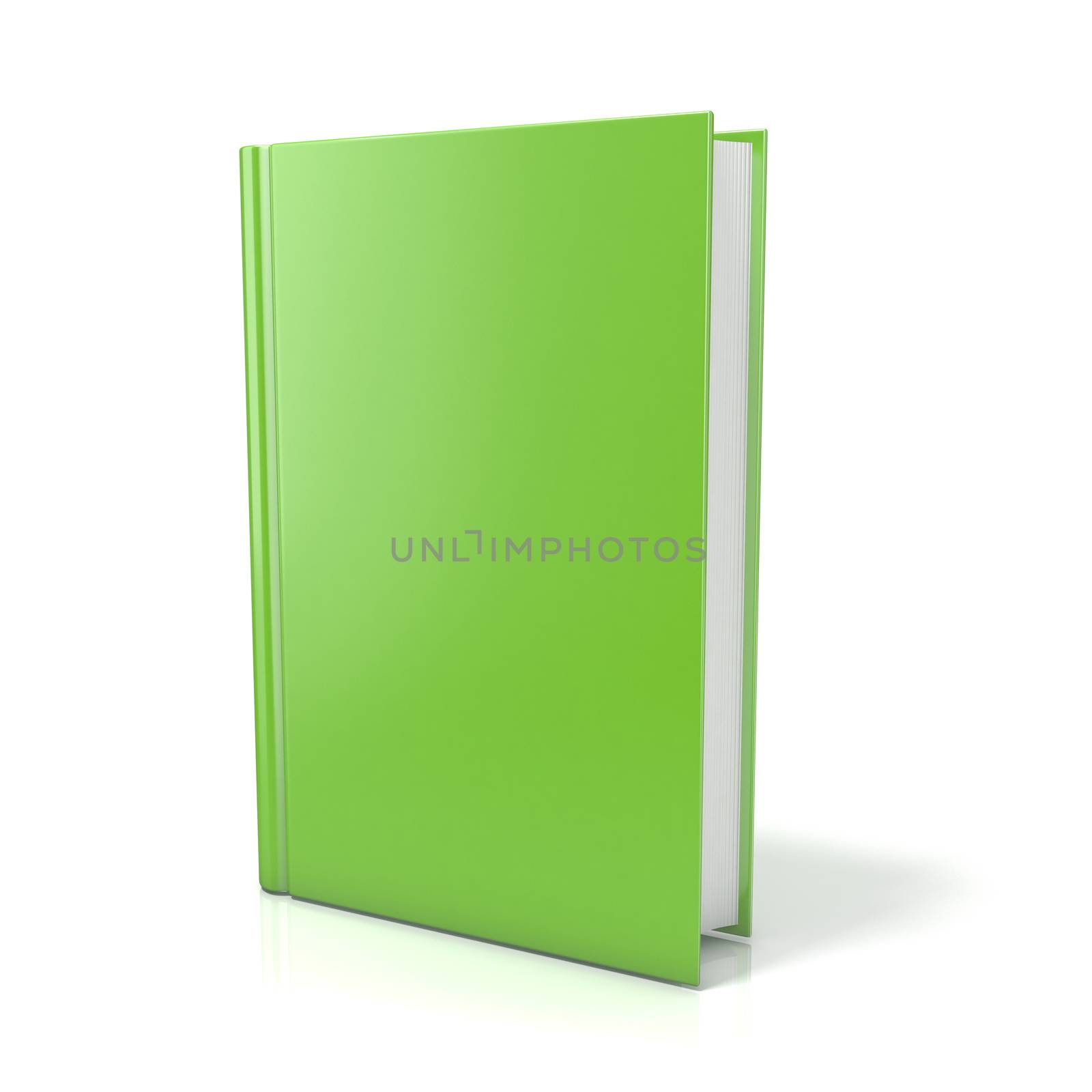 Green book. 3D render illustration isolated on white background