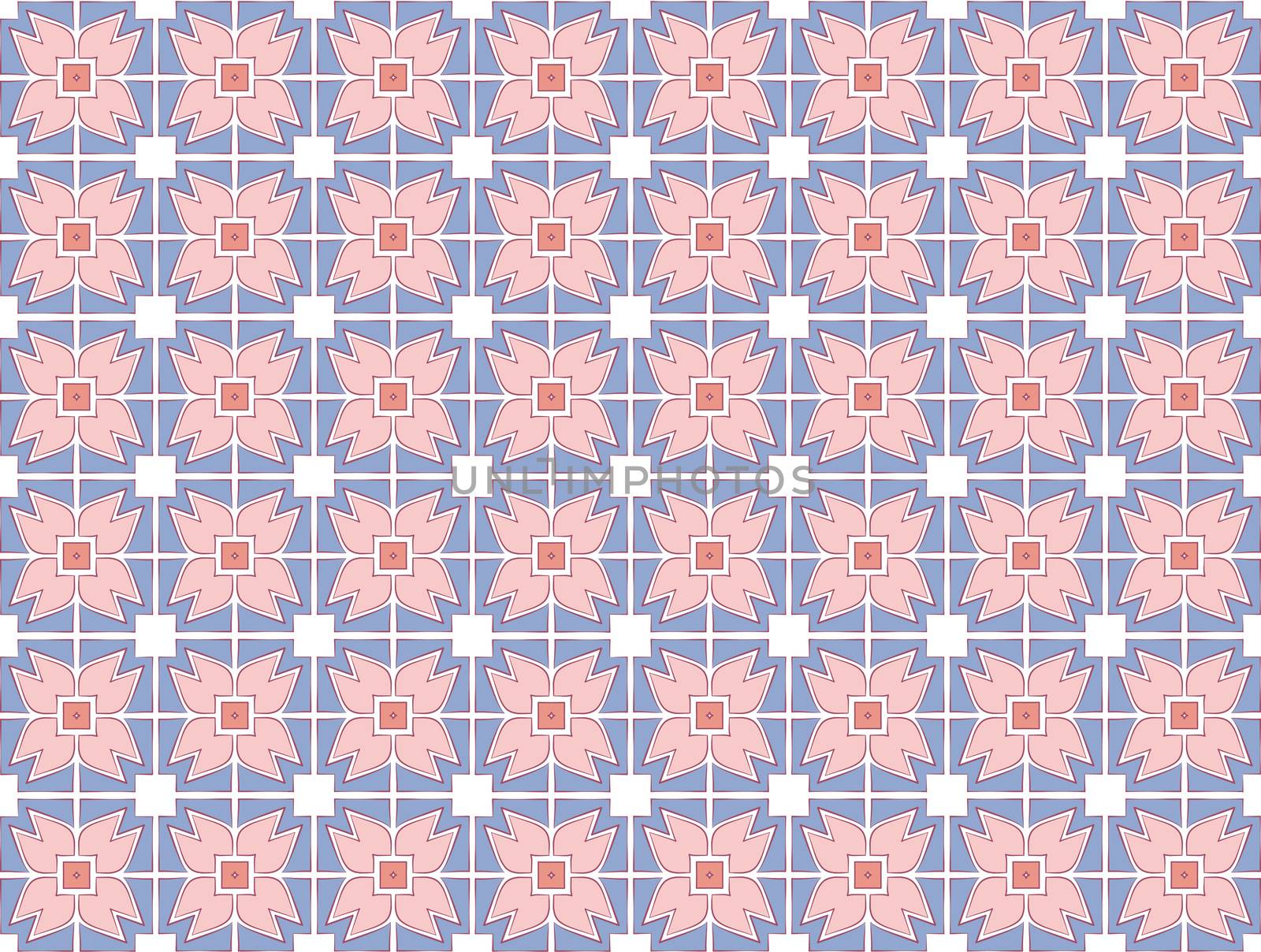 abstract background medieval rose textile pattern pink and blue color